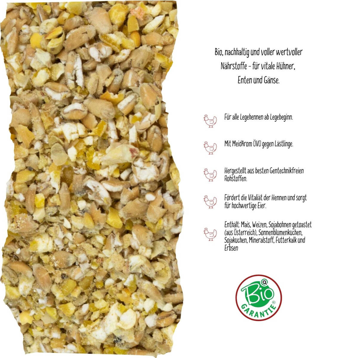 Bio Legehennenfutter mit MeidArom &Ouml;VO 25 kg