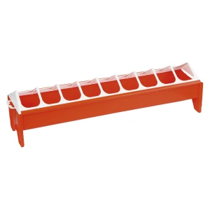 Futtertrog Kunststoff 50 x 12 cm f&uuml;r Hennen, rot