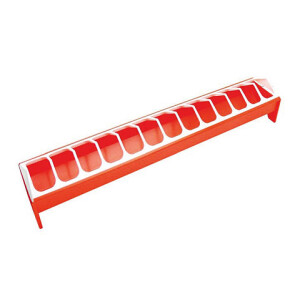 Futtertrog Kunststoff 75 x 12 cm für Hennen, rot