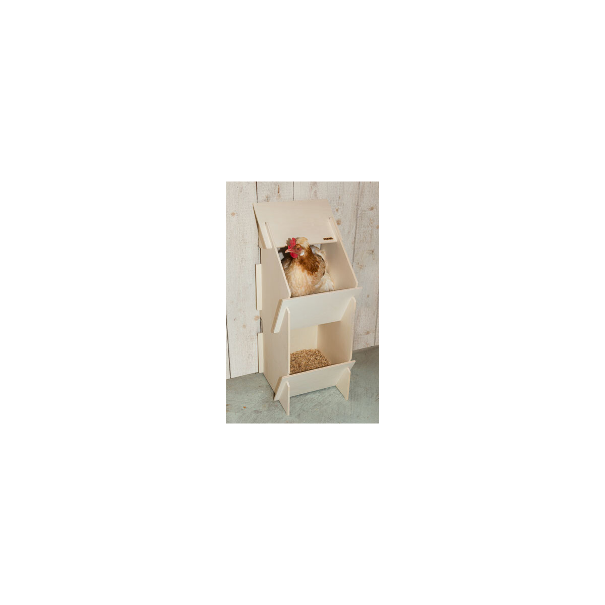 H&uuml;hner Legenest aus Holz unmontiert; 30x35x83cm