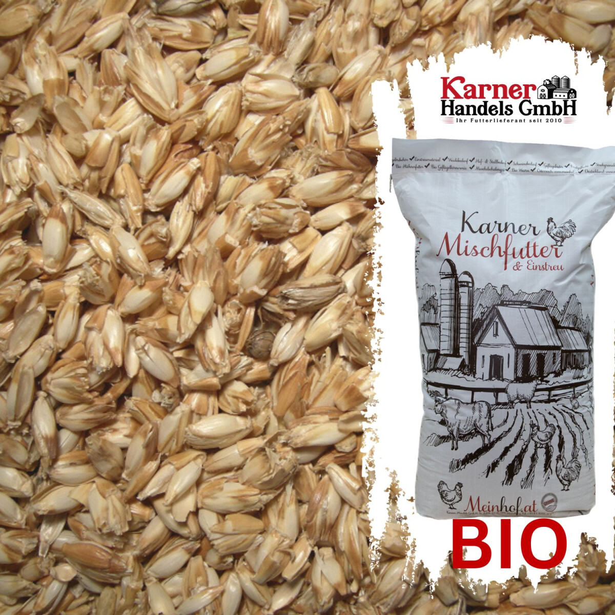 Karner Bio Dinkelspelzen, gereinigt &amp; entstaubt, im 6 kg Sack