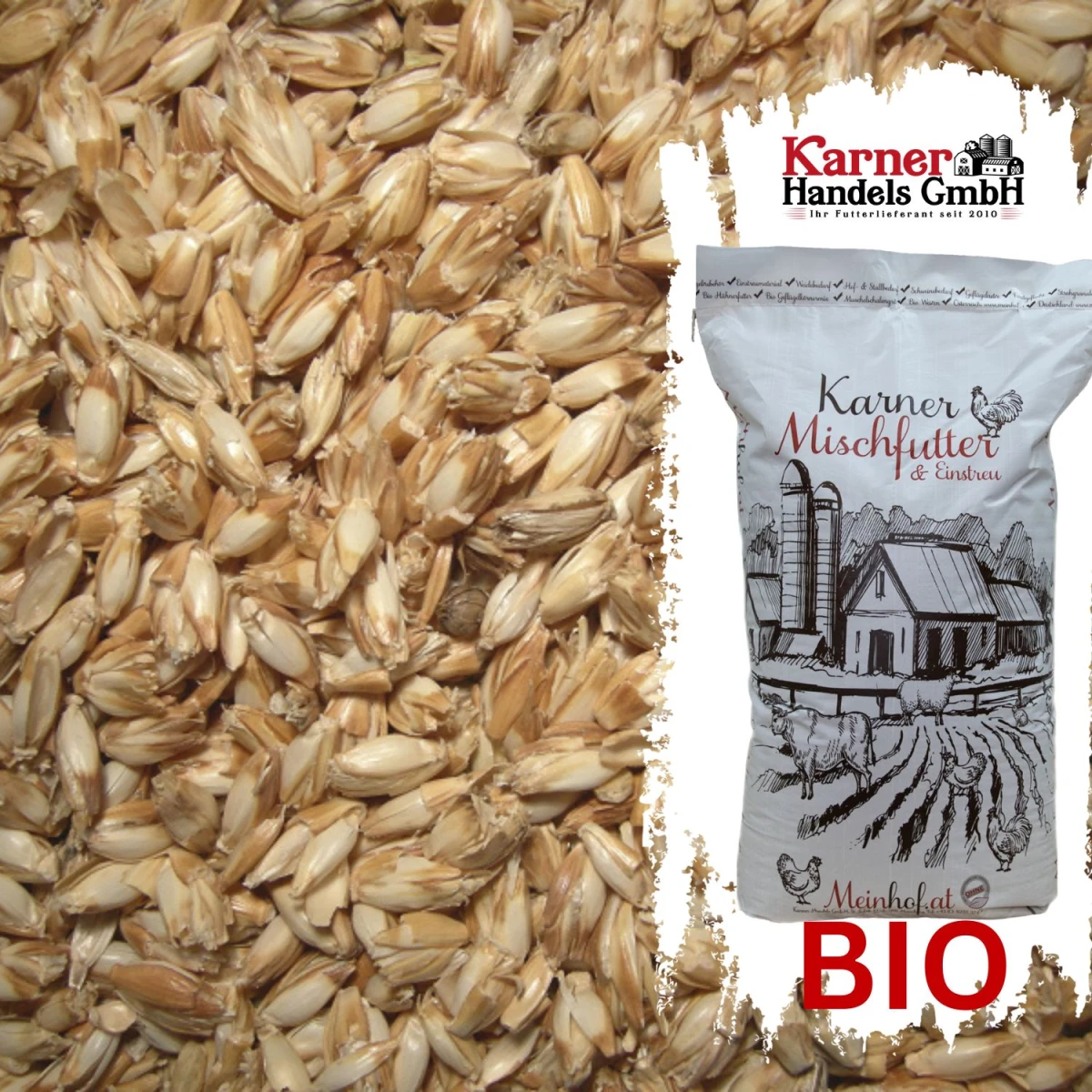 Karner Bio Dinkelspelzen, gereinigt &amp; entstaubt, im 6 kg Sack