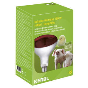Hartglas-Infrarotlampe Kerbl 150 W rot
