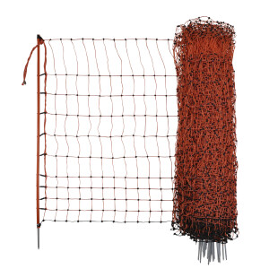 Gefl&uuml;gelnetz 50m. 106 cm, Einzelspitz, orange, elekrifizierbar