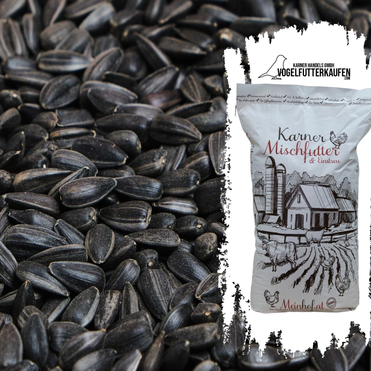 Karner Sonnenblumenkerne schwarz im 20 kg Sack