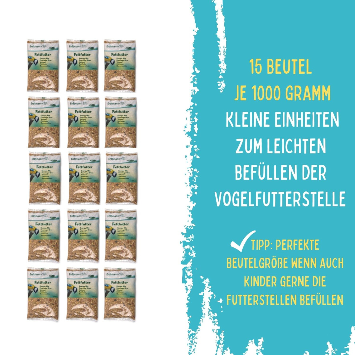 Fettfutter, 15 Beutel je 1000 g