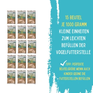 Fettfutter, 15 Beutel je 1000 g