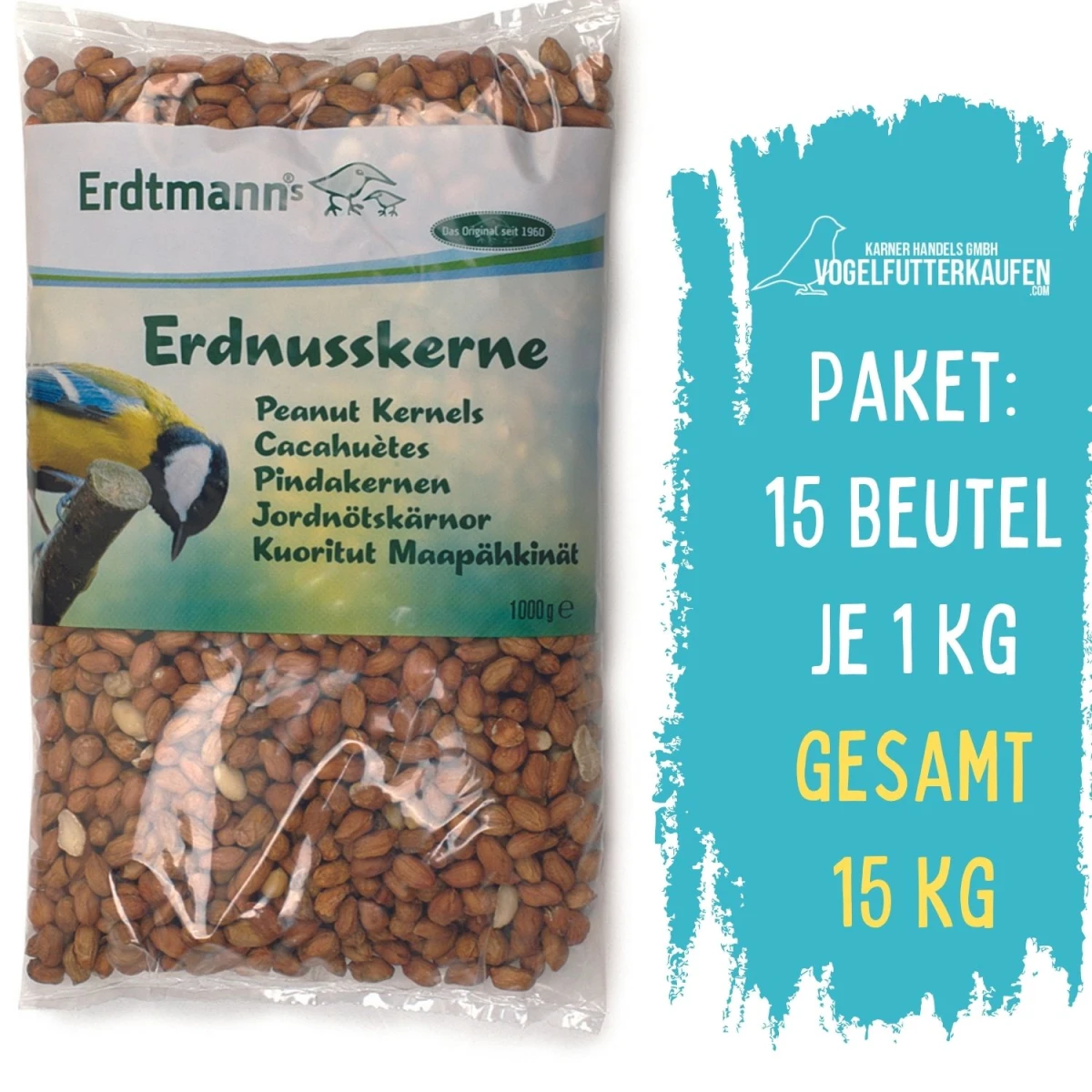 Erdnusskerne ganz, 15 je 1000 g Beutel