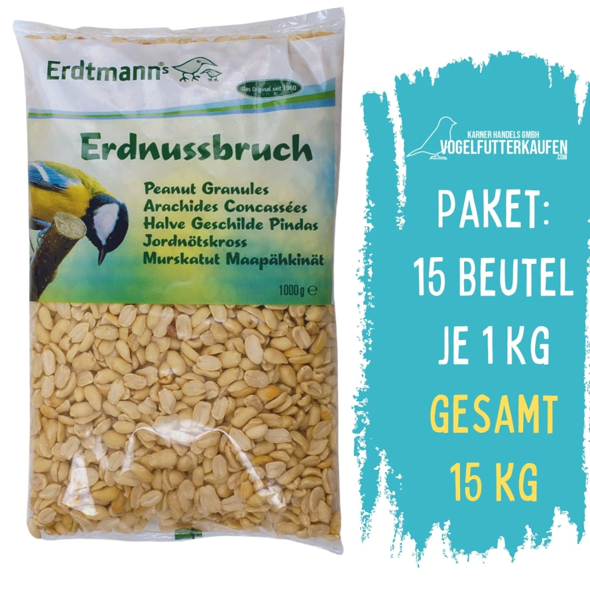 Erdnussbruch, 15 Beutel je 1000 g
