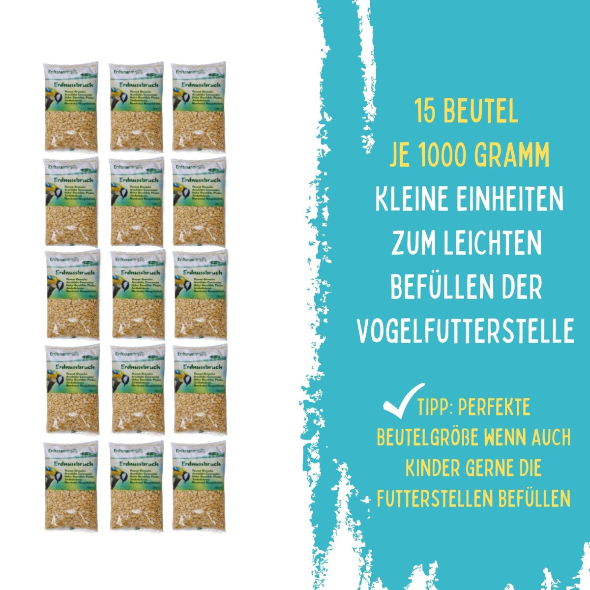 Erdnussbruch, 15 Beutel je 1000 g