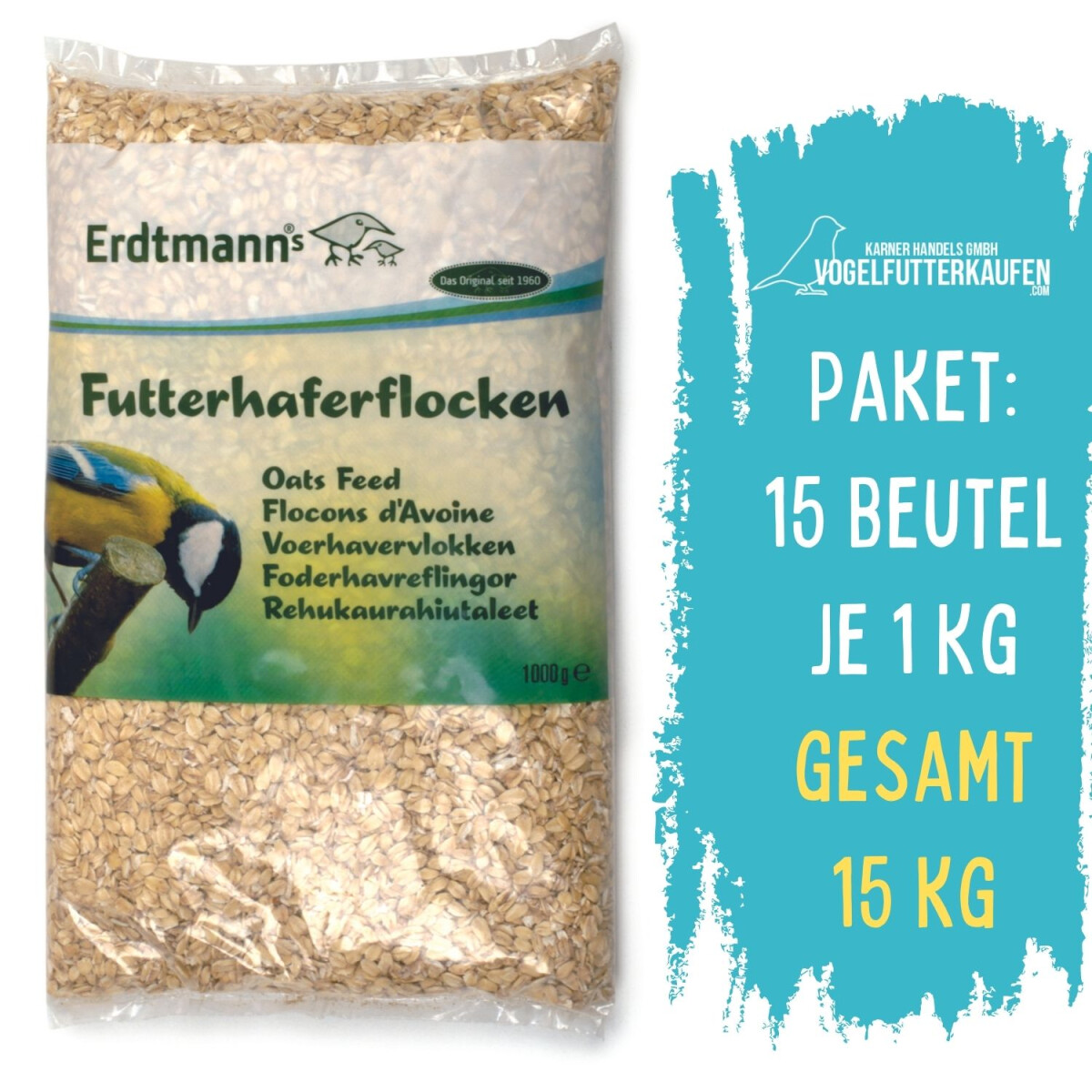 Futterhaferflocken 15 Beutel je 1000 g